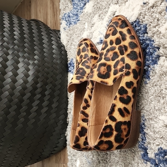 Madewell the frances loafers leopard calf hair Mob Wife Preppy Academia Slipon - Picture 3 of 9